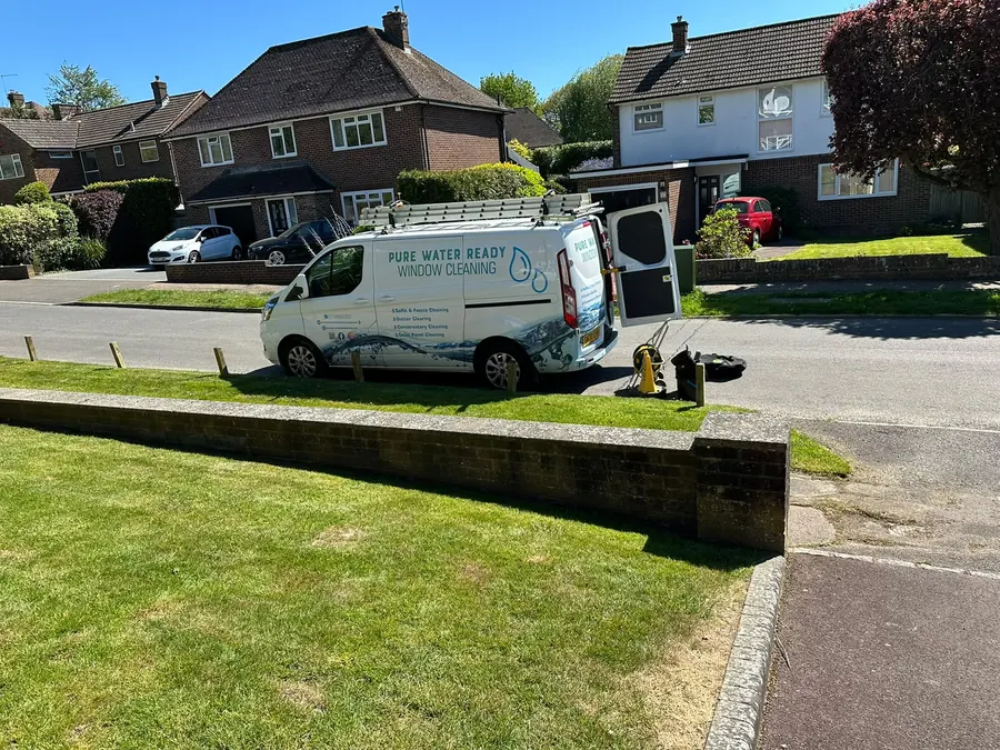 Pure Water Ready van parked on a residential street